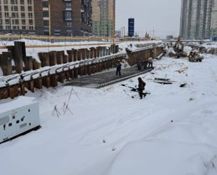 В Красногорске в рамках строительства тоннеля приступили к устройству подпорных стен