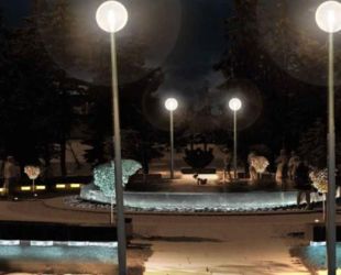 Новую подсветку смонтировали у Ганзейского фонтана в Великом Новгороде
