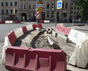 На пересечении Большой Пушкарской и Съезжинской улиц начался ремонт дороги