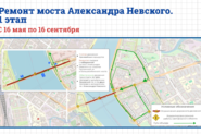 В Петербурге вводятся ограничения движения для ремонта моста Александра Невского