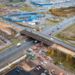 Дорожники завершают монтаж каркаса нового путепровода над Мурманским шоссе в Кудрово