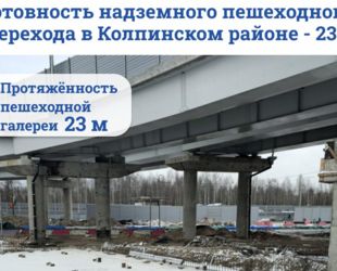 Готовность надземного пешеходного перехода в Колпинском районе - 23%