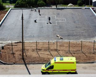 Во Владимире на территории Областной детской клинической больницы заканчивается строительство вертолётной площадки для санавиации