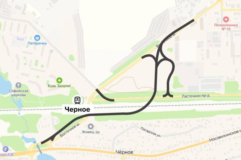 В подмосковной Балашихе начали строить путепровод в районе ст. Чёрное