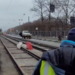 Рядом с Михайловским замком дорожники ремонтируют трамвайные пути