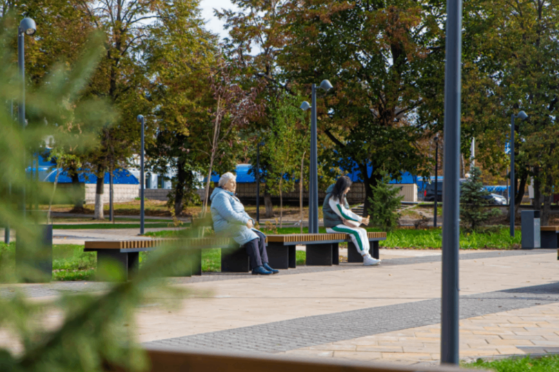 В сквере на улице Гагарина в Курске завершают ремонтные работы