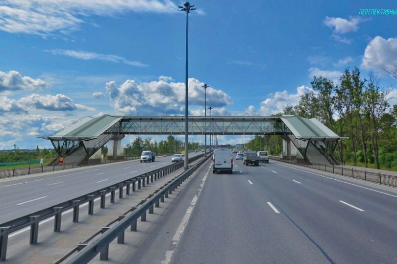 В Петербурге согласован облик надземного пешеходного перехода через Пулковское шоссе