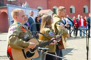 На линейке открытия II Межрегиональной Студенческой стройки в Нарышкином бастионе Петропавловской крепости
