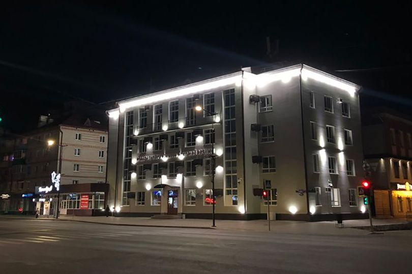 Архитектурная подсветка административного здания Федерации профсоюзов Амурской области